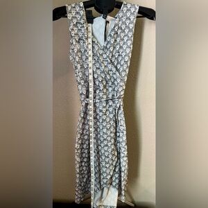 41 Hawthorn Black and White Sleeveless faux wrap Dress